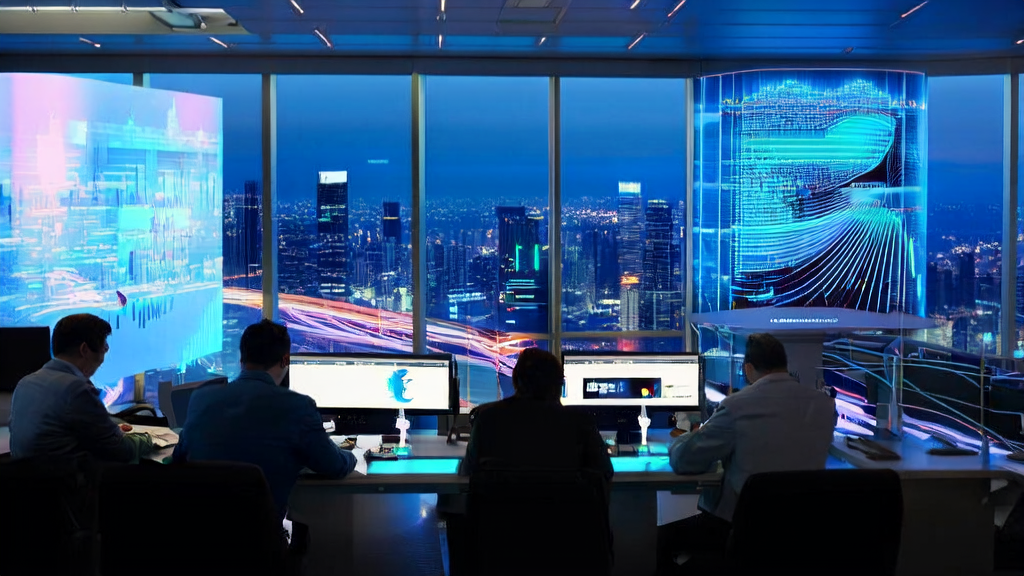 Modern office showcasing AI customer data collection and analysis process, including Meta's proactive chatbot