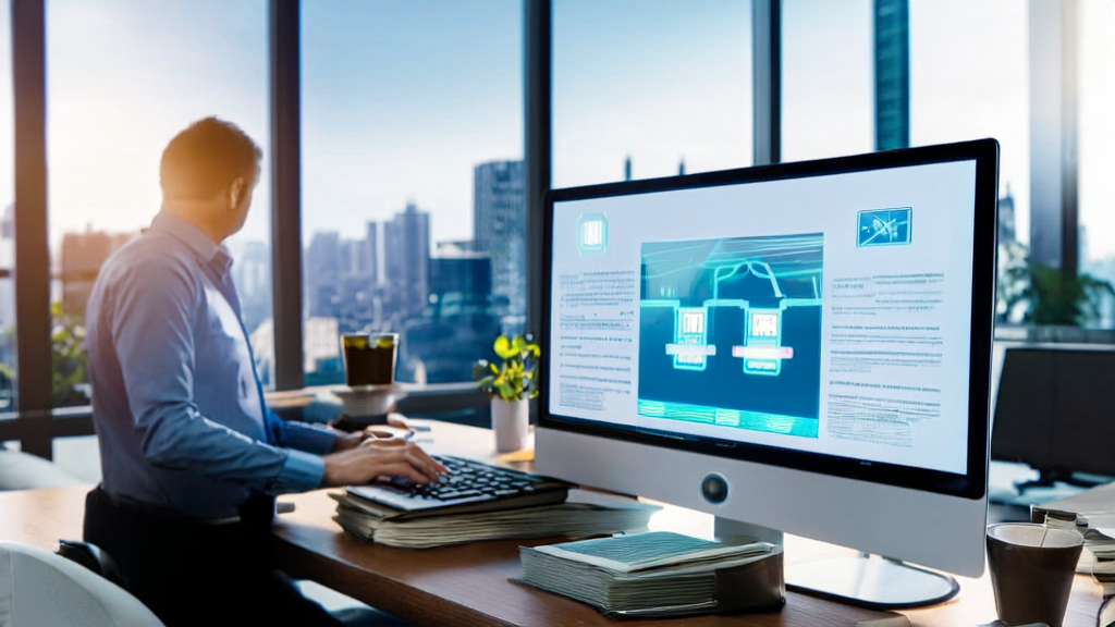 Employees in a modern office using an AI email polishing tool for export marketing emails