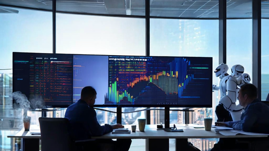 Modern office where engineers use AI for code writing and data analysis, showcasing Microsoft's innovative work environment.