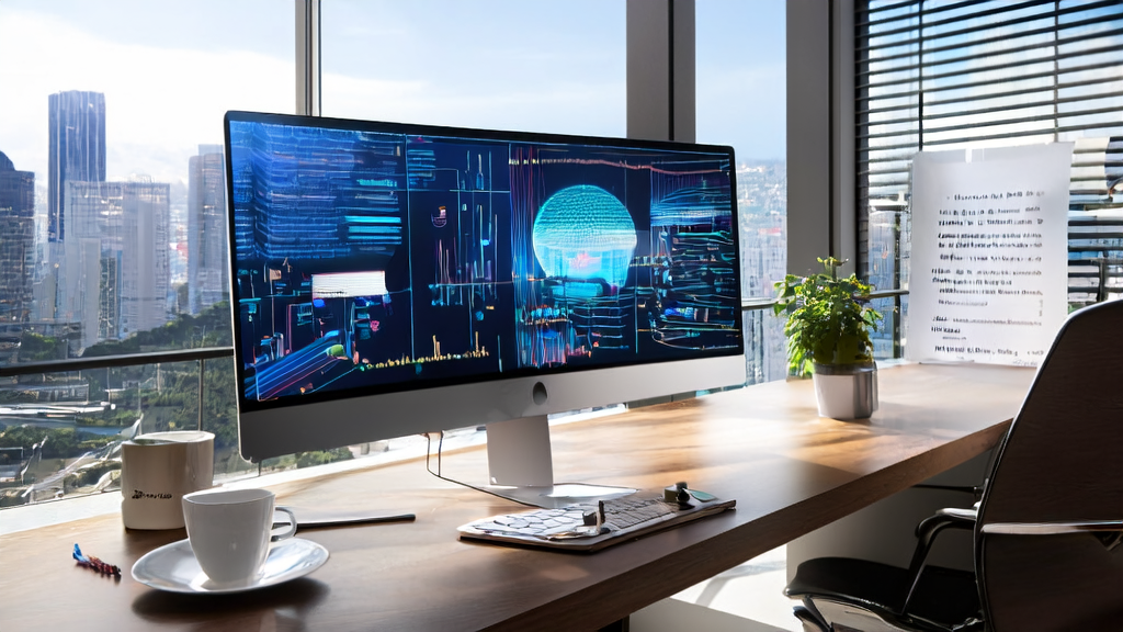 Modern office with AI marketing tools and data cleansing services