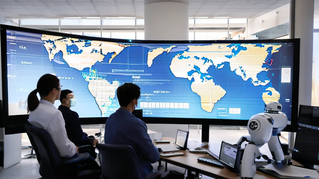 AI robot assisting employees in a modern office to improve efficiency