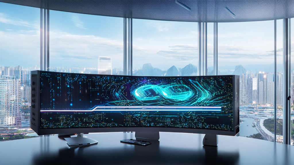 A scientist in a modern office using advanced AI technology for data analysis