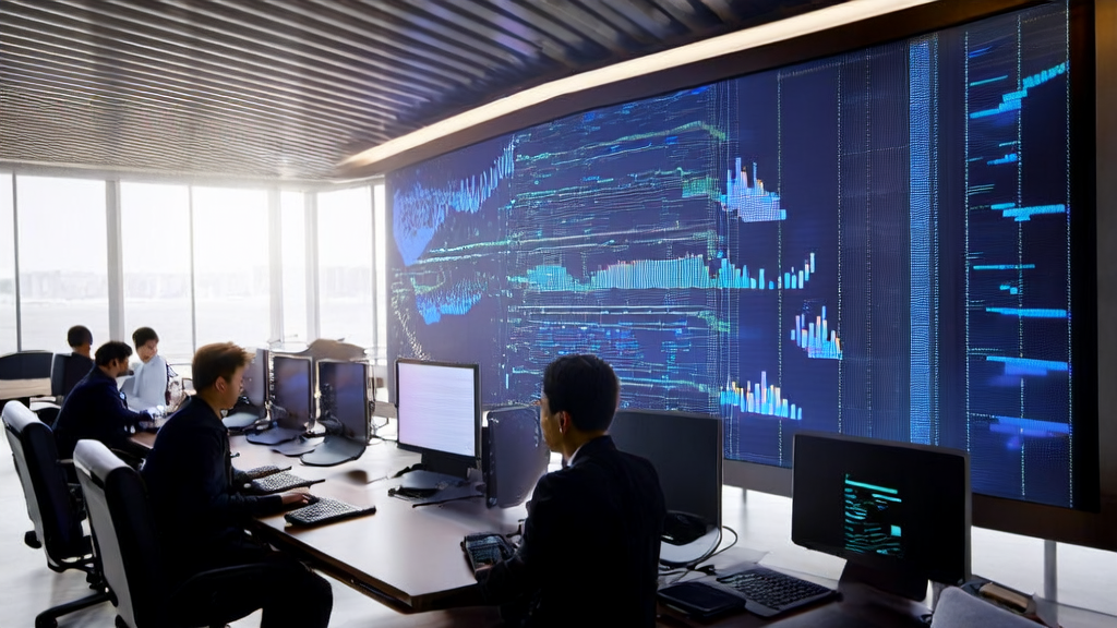 Modern office building showcasing AI technology and intelligent robot customer service