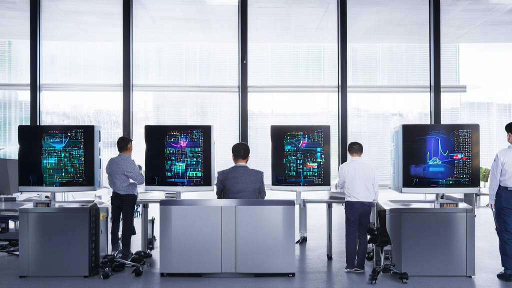 Modern office showcasing AI technology in customer data collection and analysis