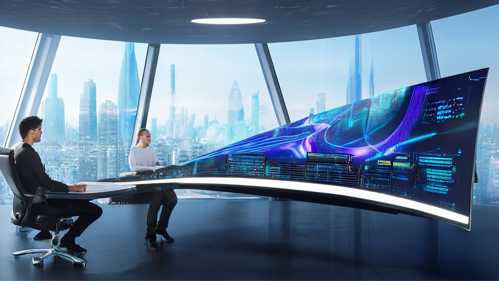 现代化办公室中的创业者利用AI技术提升跨境电商获客效率