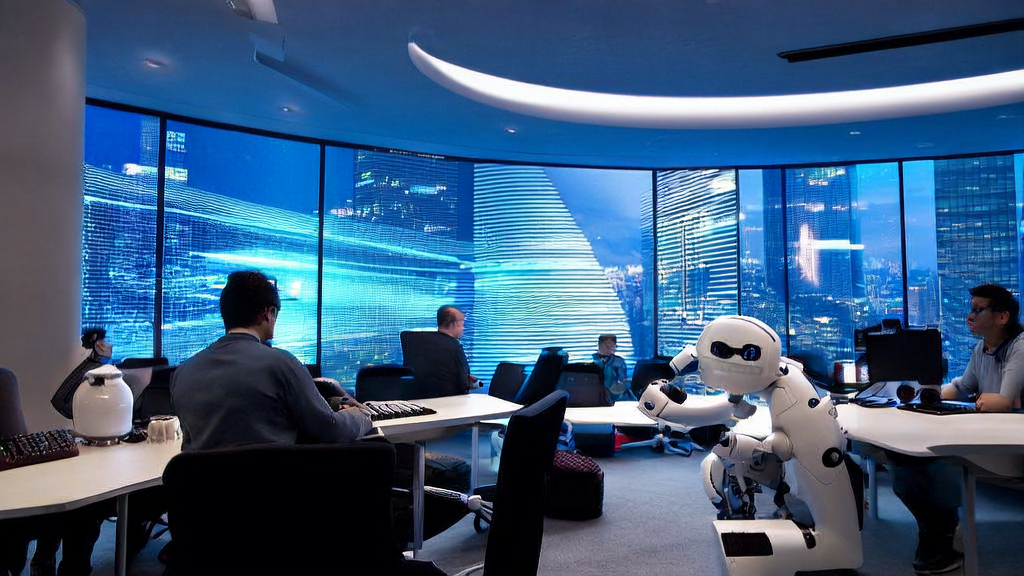 Developers using Auggie to optimize code and generate email content in a modern office