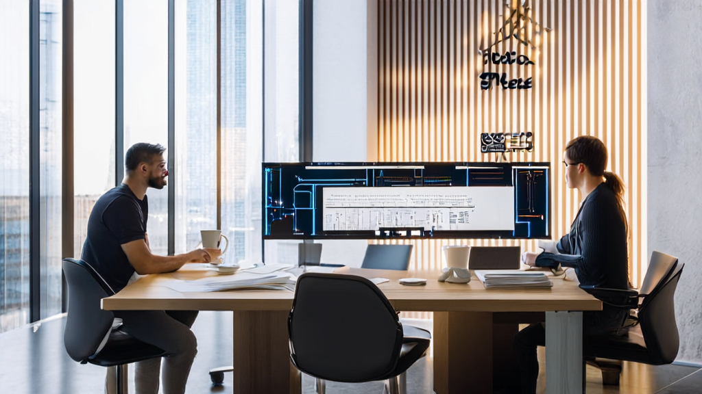 Modern office employees using Grok 4 to optimize customer acquisition processes