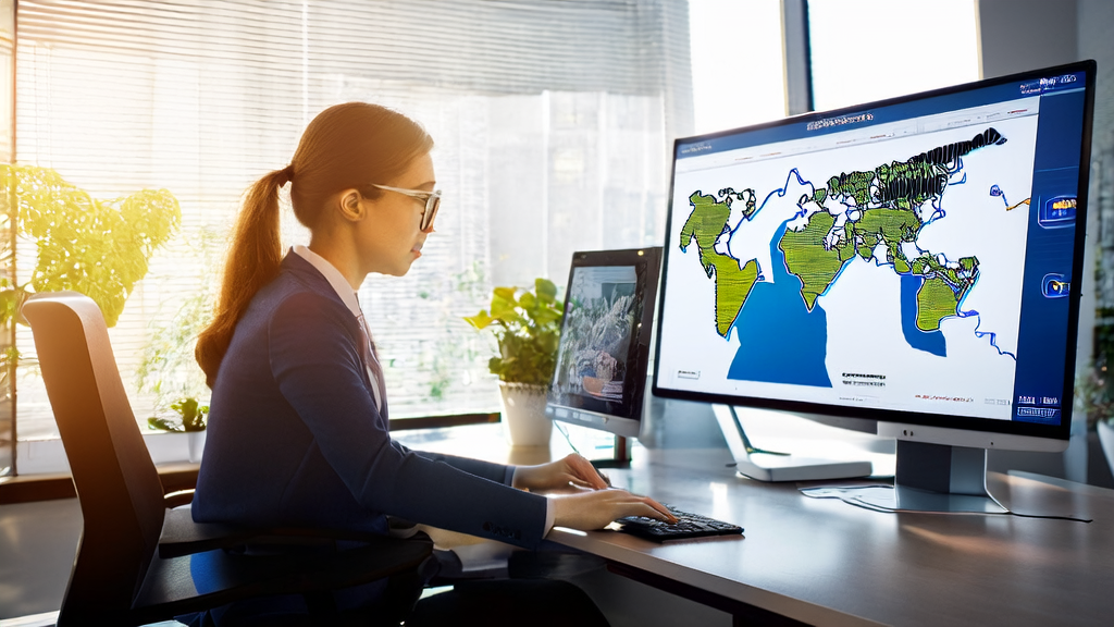 In a sunlit modern office, a marketing manager uses Manus AI to generate personalized emails, boosting user engagement and conversion rates.