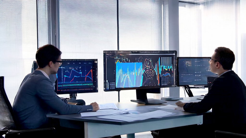 现代化办公室中使用阿里Ovis-U1进行多模态AI分析和营销策略讨论