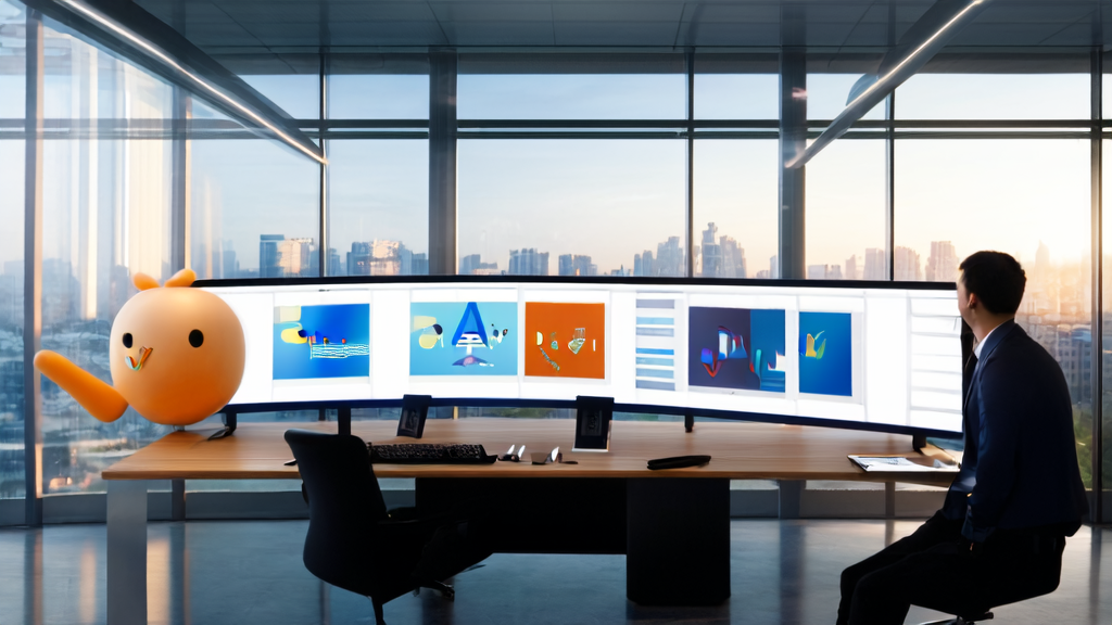 Modern office where employees use Tencent Hunyuan models to optimize email marketing and improve response rates