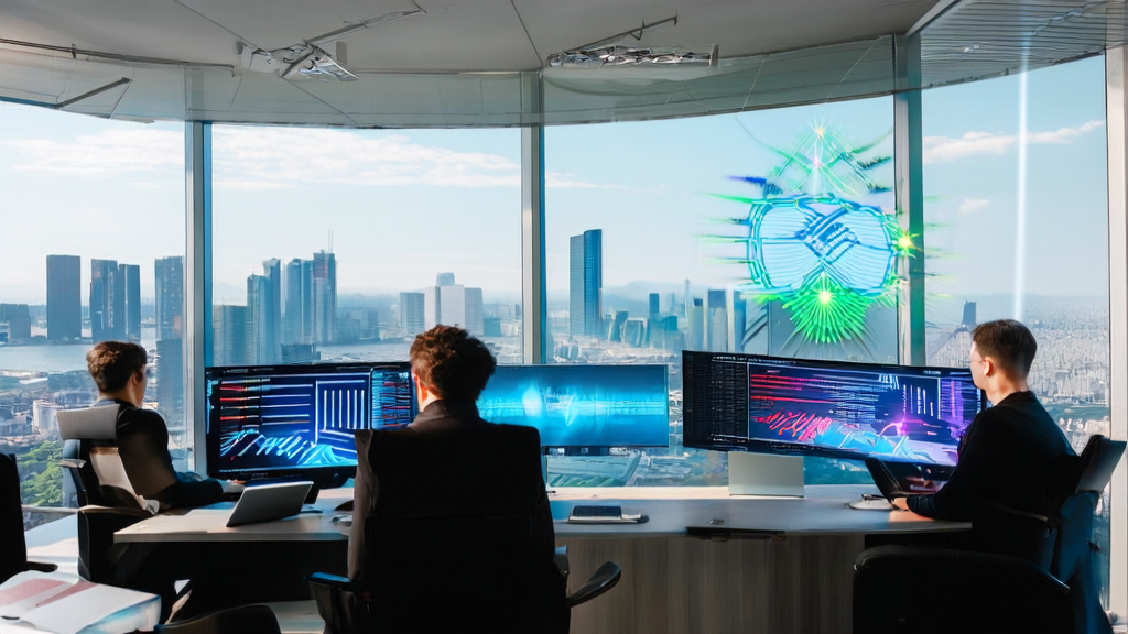 Data analysts in a modern office using Twitter data for AI customer acquisition analysis