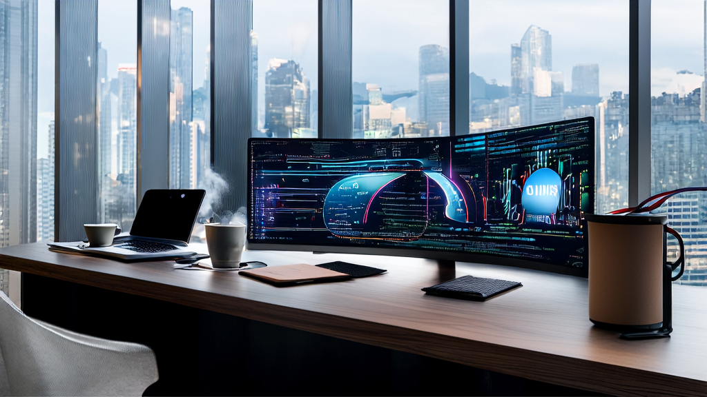 Modern office showcasing the operation interface of Xiaomi's multi-modal large model Mimo-VL-7B-2508