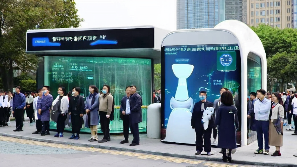 南京公交站台上的AI智能体“小蓝鲸”为市民提供实时出行建议