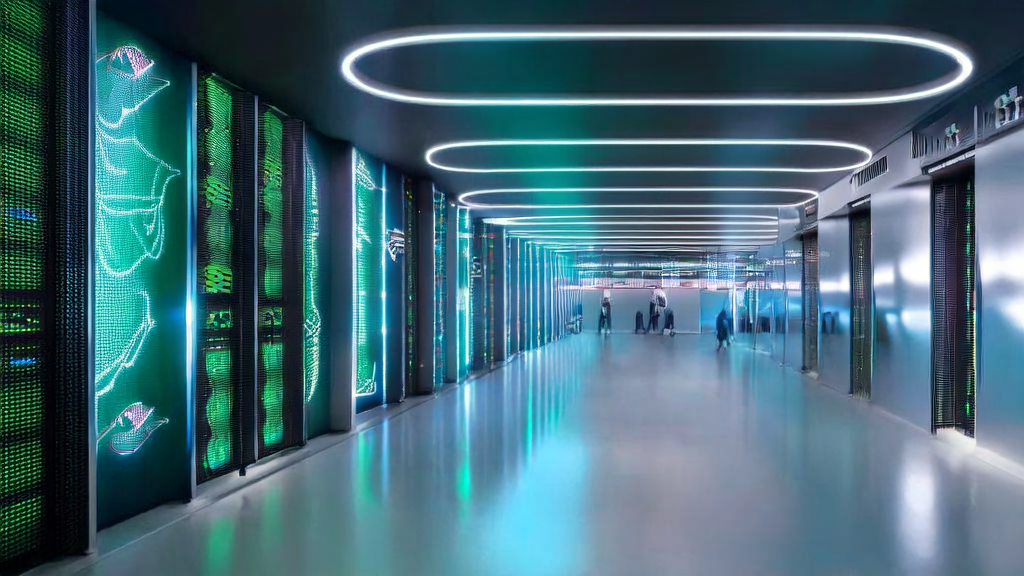 Modern data center built by Nvidia and Nscale, showcasing the operation process and technical support of AI acquisition systems.