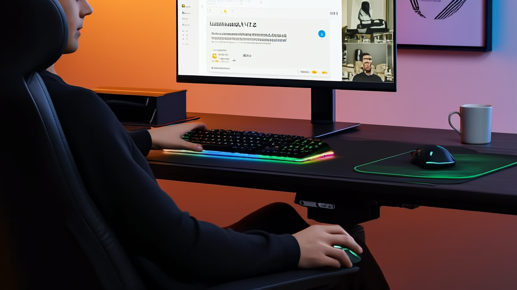 Razer Pro Click V2 mouse in a modern office setting, showcasing the integration of AI technology into daily work.