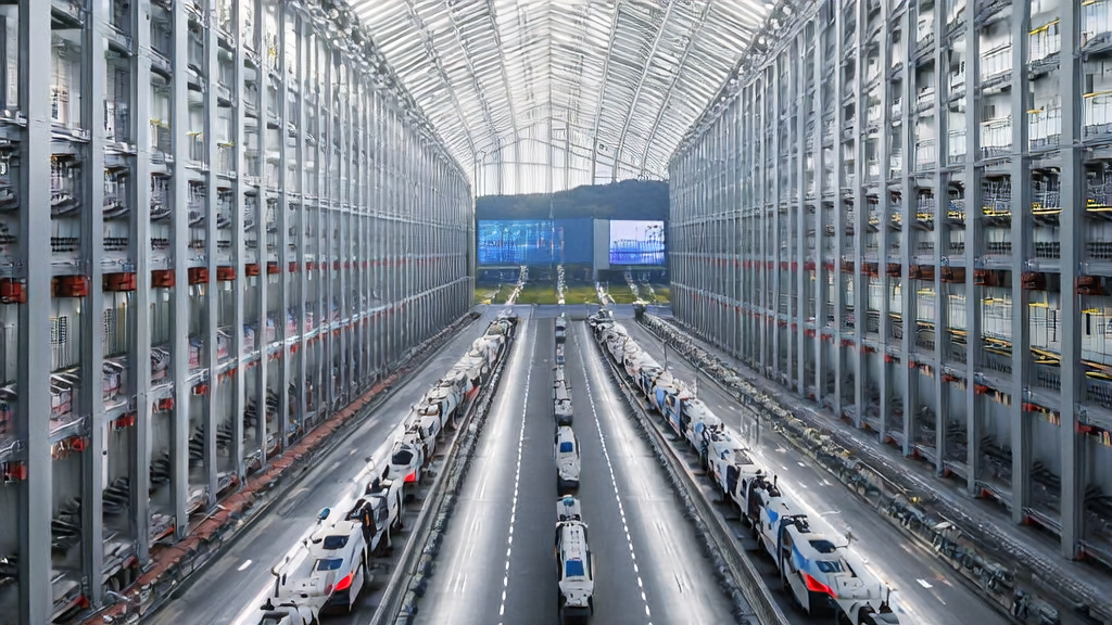 数百台机器人在京东物流“智狼仓”内准备就绪，即将启程前往英国，加速全球供应链布局。