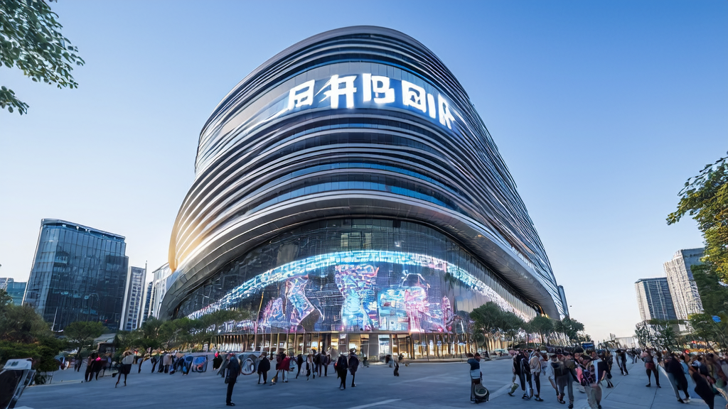 Crowd experiencing new AI marketing technology in front of Sensetime's headquarters, anticipating the launch of Daily New v6.5