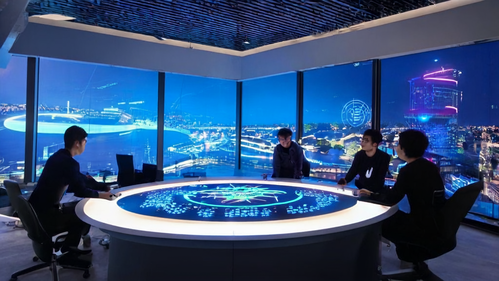 Designers use Starfire Code Canvas to create interactive web pages in an office with a city night view background