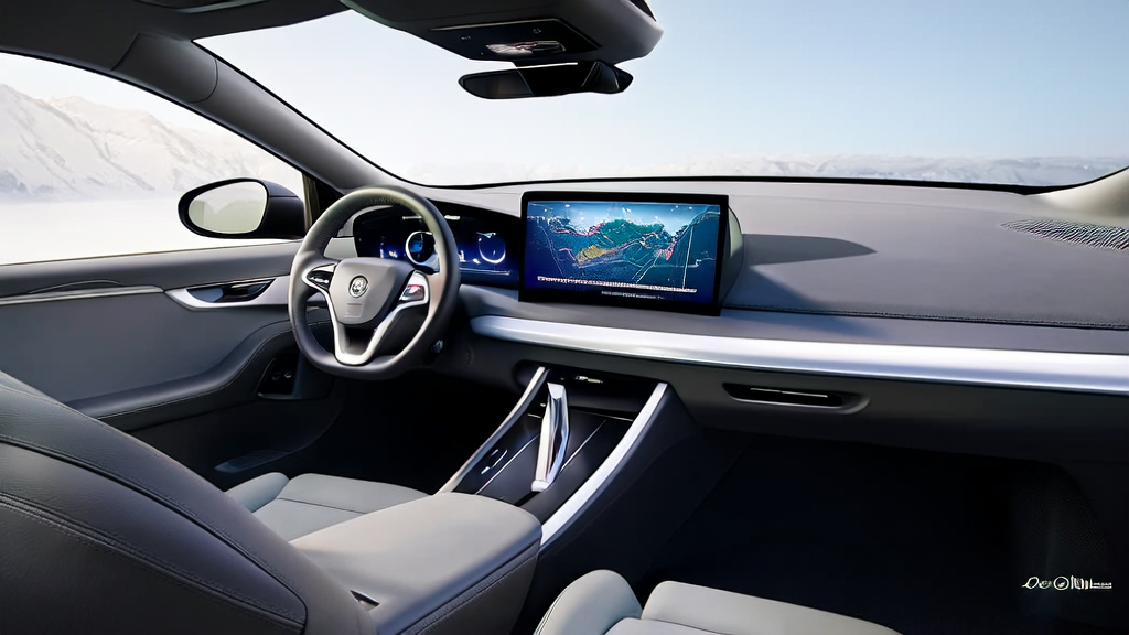Interior of Tesla's smart cabin showcasing advanced AI voice assistant and personalized interaction experience