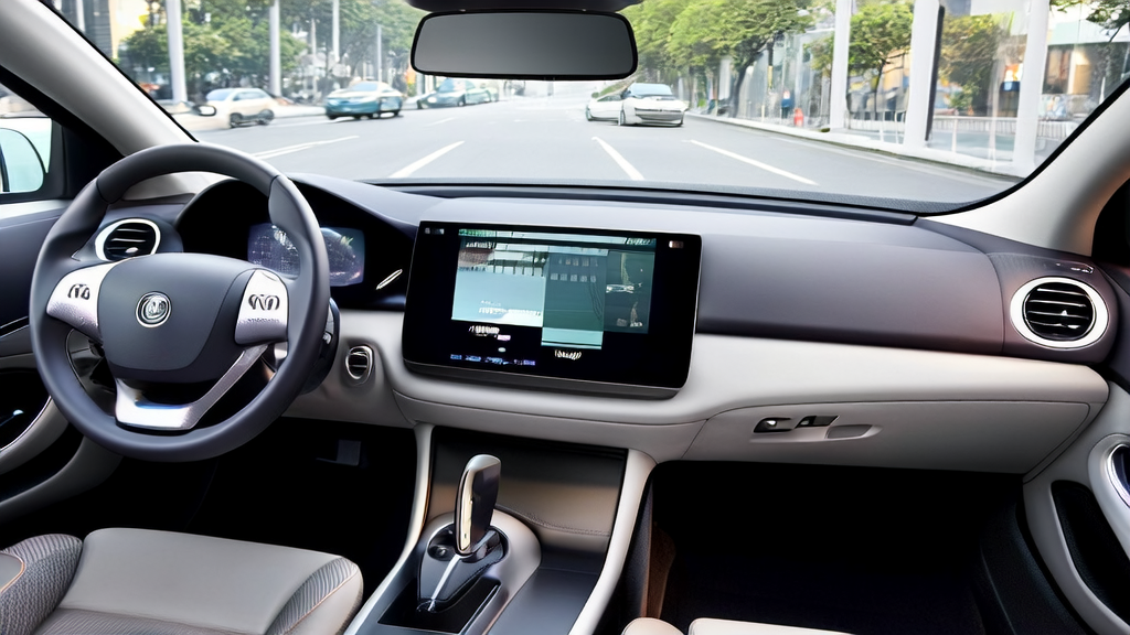 In the Tesla smart cabin, the driver activates the AI marketing system via voice commands, showcasing the harmony between modern technology and nature.