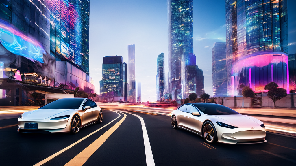 Tesla Robotaxi navigating the city, showcasing the effects of AI-optimized advertising