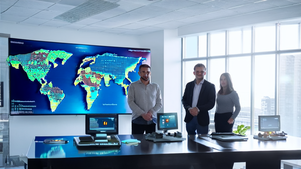 Three Silicon Valley parents showcasing their AI language learning tool in a high-tech office