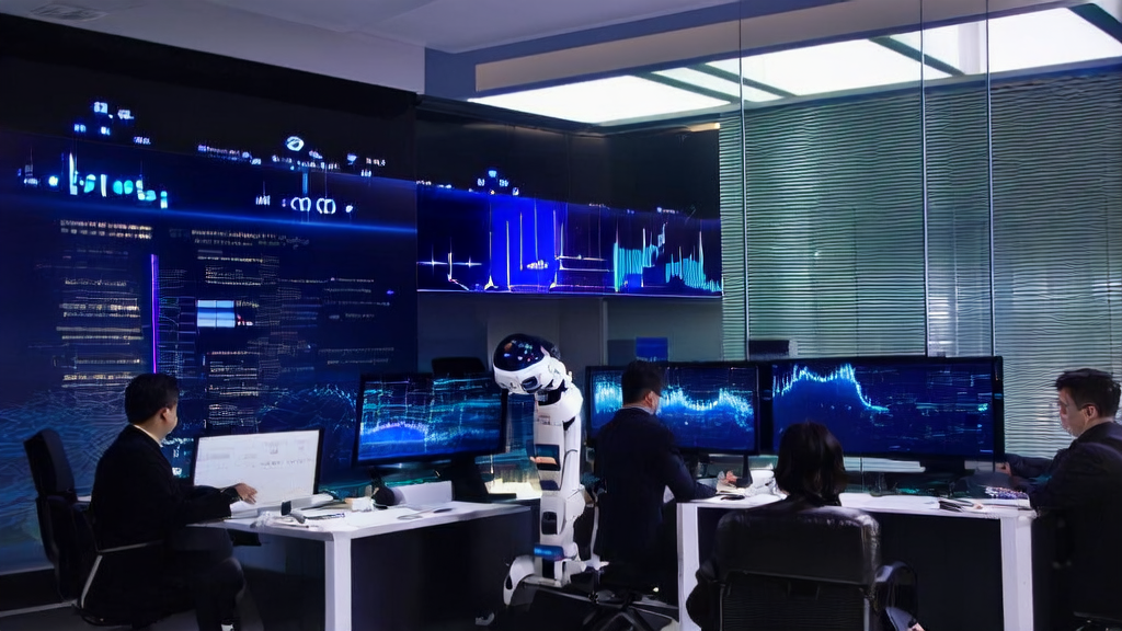 科技办公室内，数据科学家们利用VINCIE-3B模型进行客户获取和行为分析