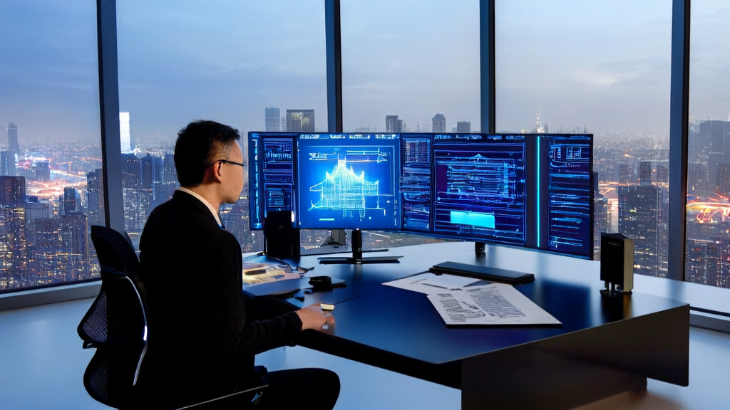 Wang Ziru analyzing customer data with AI technology in a modern office